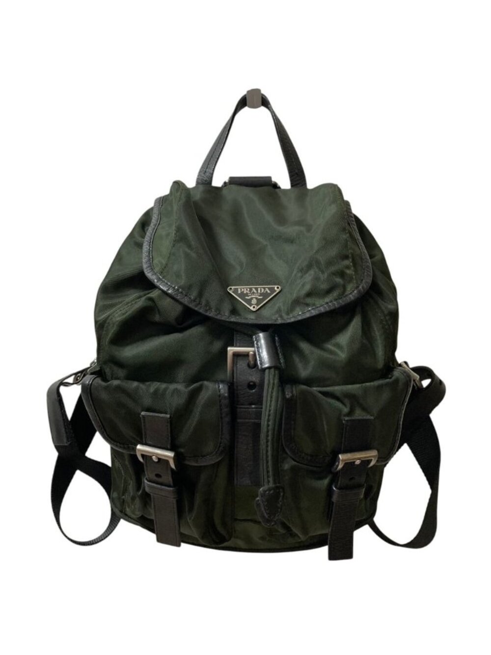 Prada Nylon Backpack Green Black